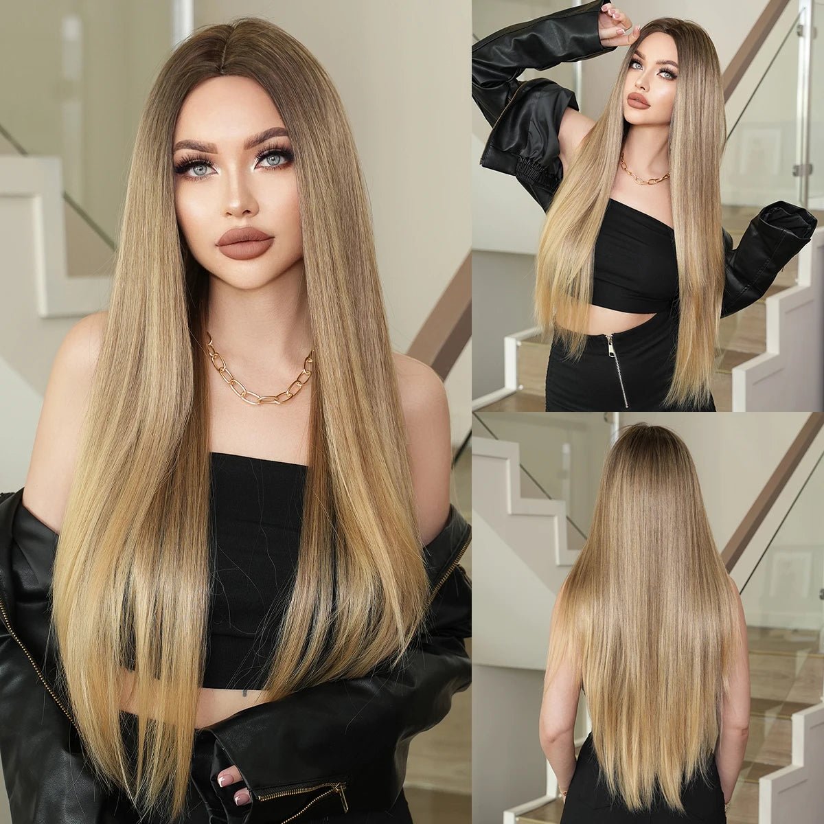 Elegant Natural Synthetic Wigs - HairNjoy