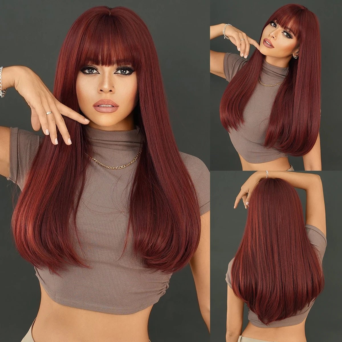 Elegant Natural Synthetic Wigs - HairNjoy