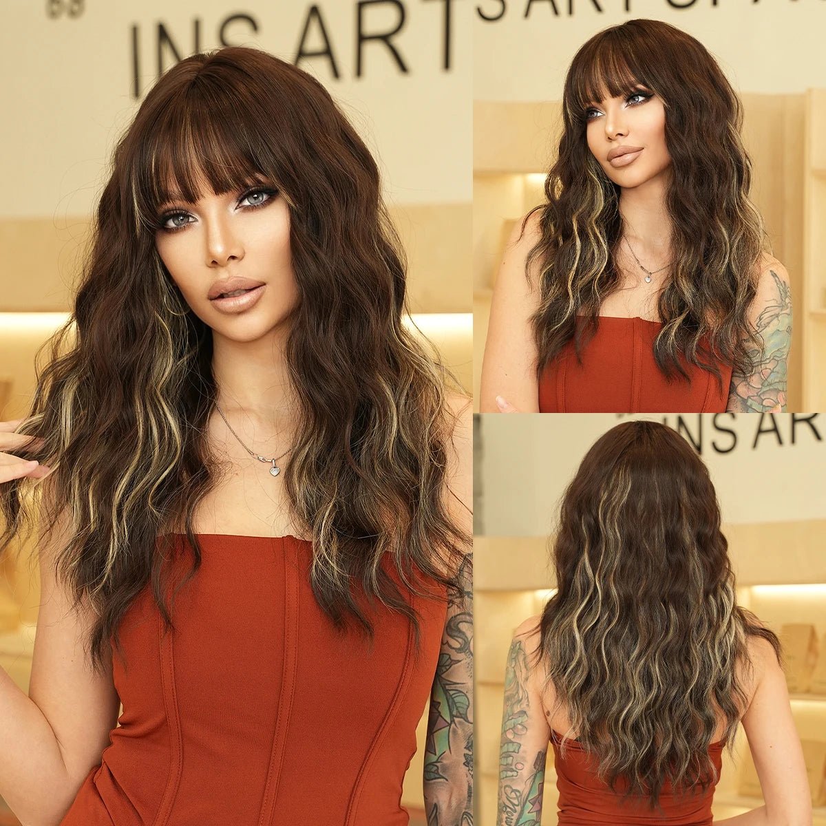 Elegant Natural Synthetic Wigs - HairNjoy