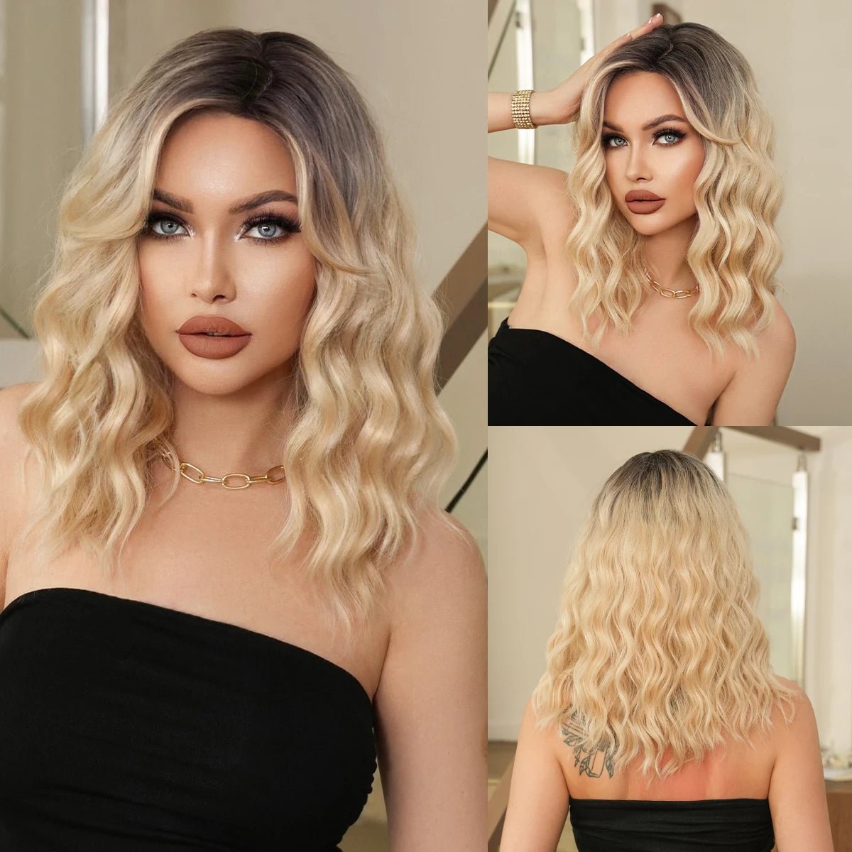 Elegant Natural Synthetic Wigs - HairNjoy