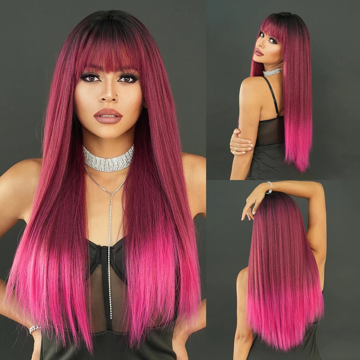 Elegant Natural Synthetic Wigs - HairNjoy