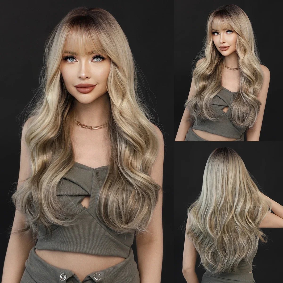 Elegant Natural Synthetic Wigs - HairNjoy