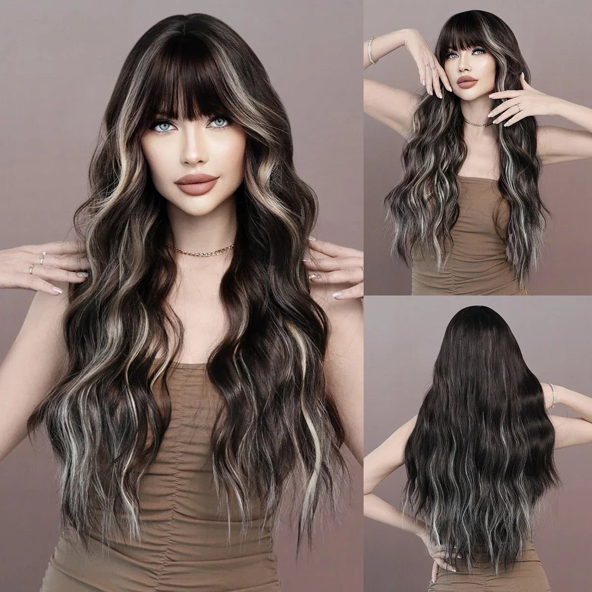 Elegant Natural Synthetic Wigs - HairNjoy