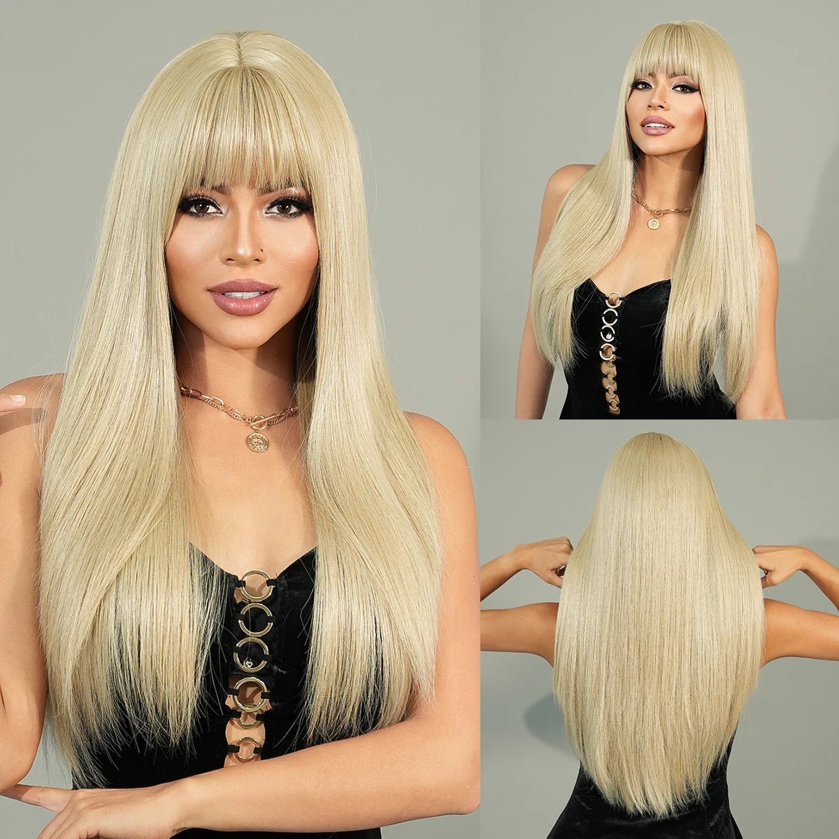 Elegant Natural Synthetic Wigs - HairNjoy