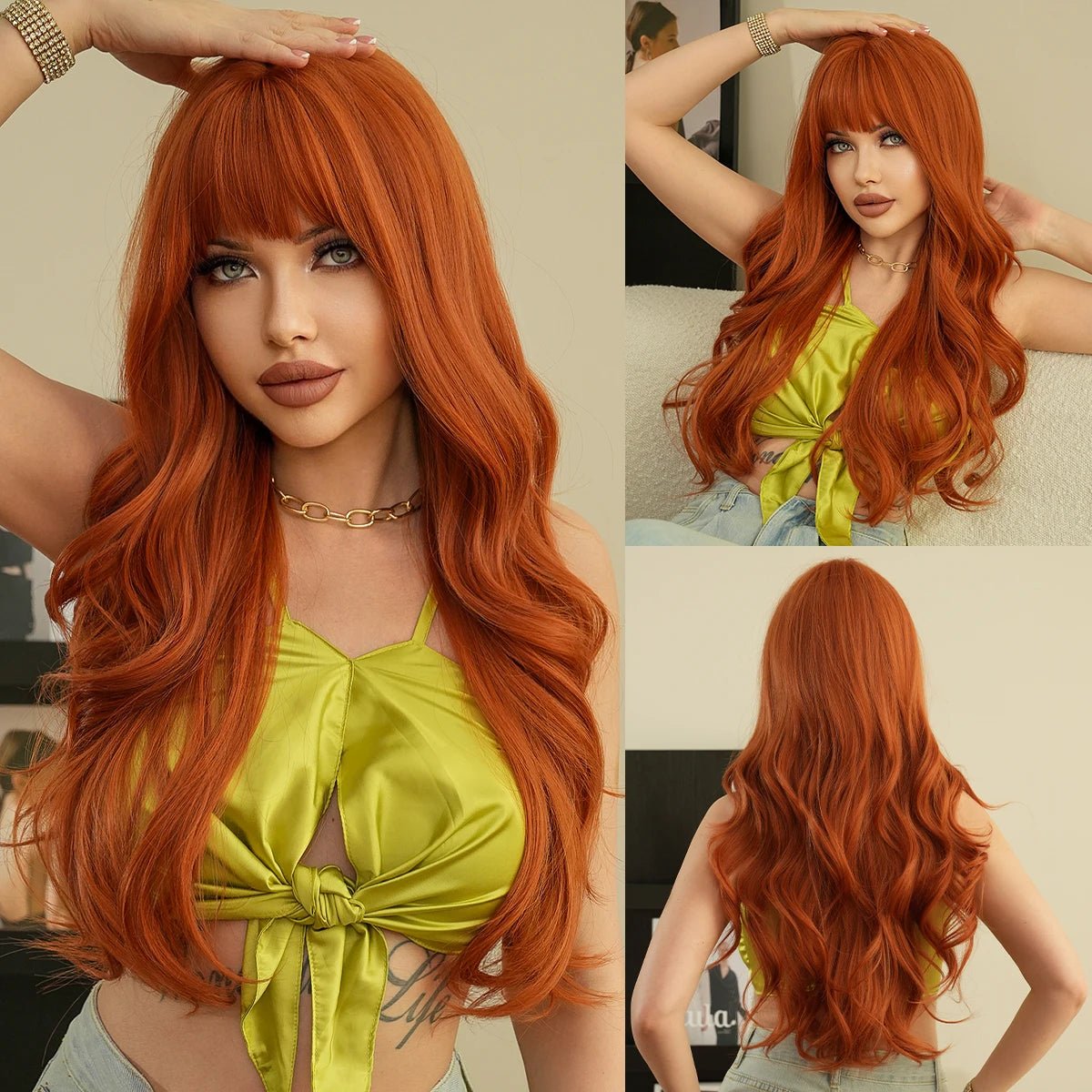 Elegant Natural Synthetic Wigs - HairNjoy