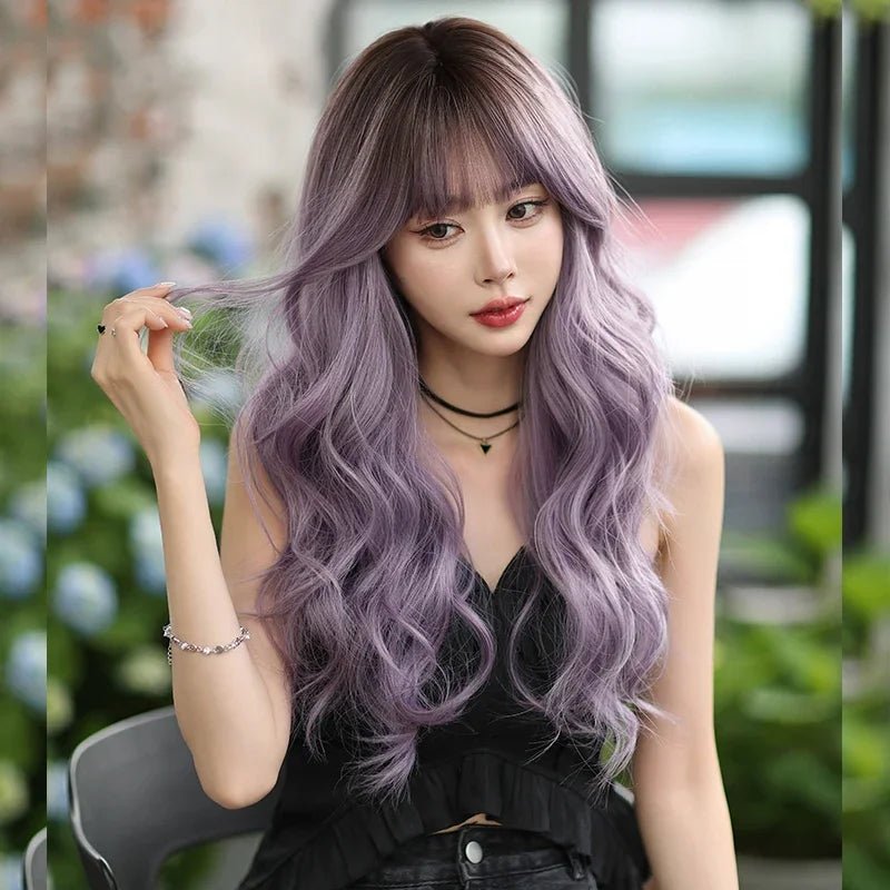 Fashion Highlight Wig with Bangs - HairNjoy