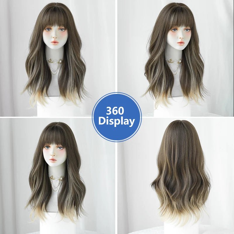 Fashion Highlight Wig with Bangs - HairNjoy