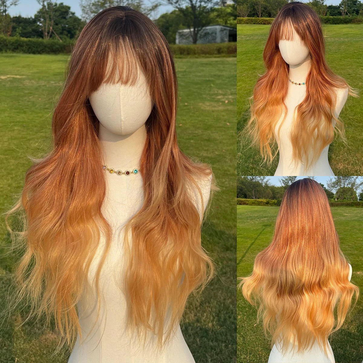 Fashion Wavy Bangs Gradient Wigs - HairNjoy