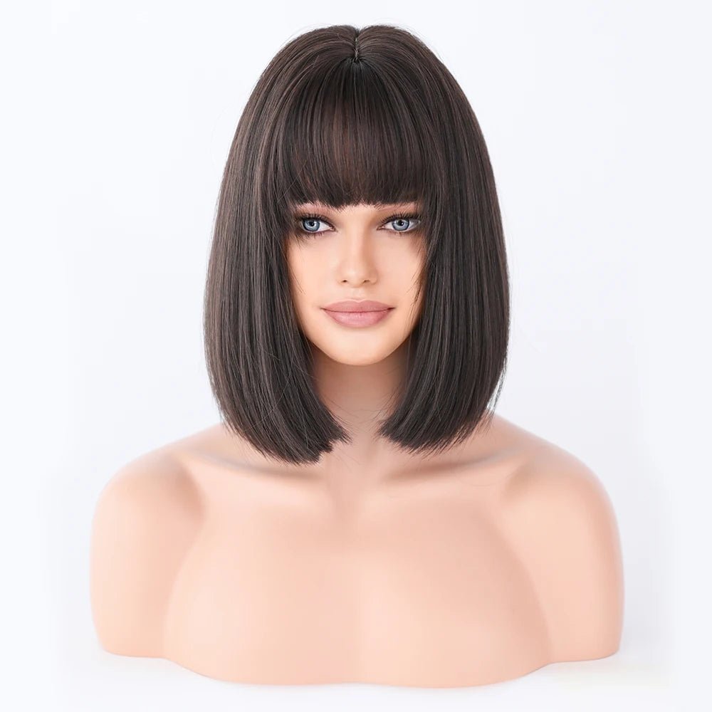 Flaxen Black Straight Wig - HairNjoy