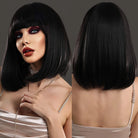 Fluffy Bob Wig with Bangs - HairNjoy