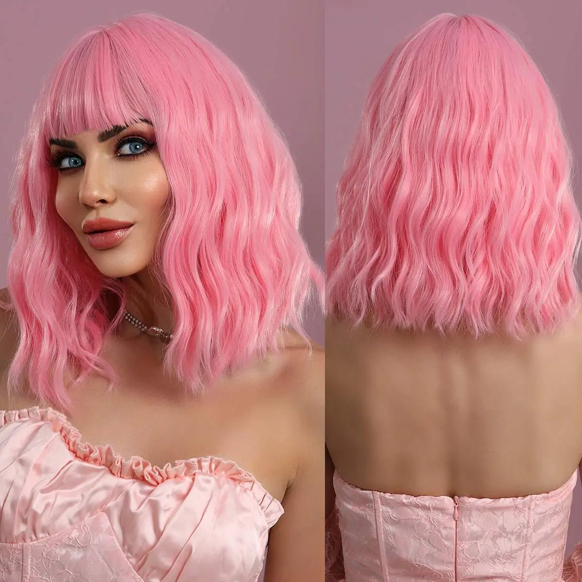 Fluffy Bob Wig with Bangs - HairNjoy