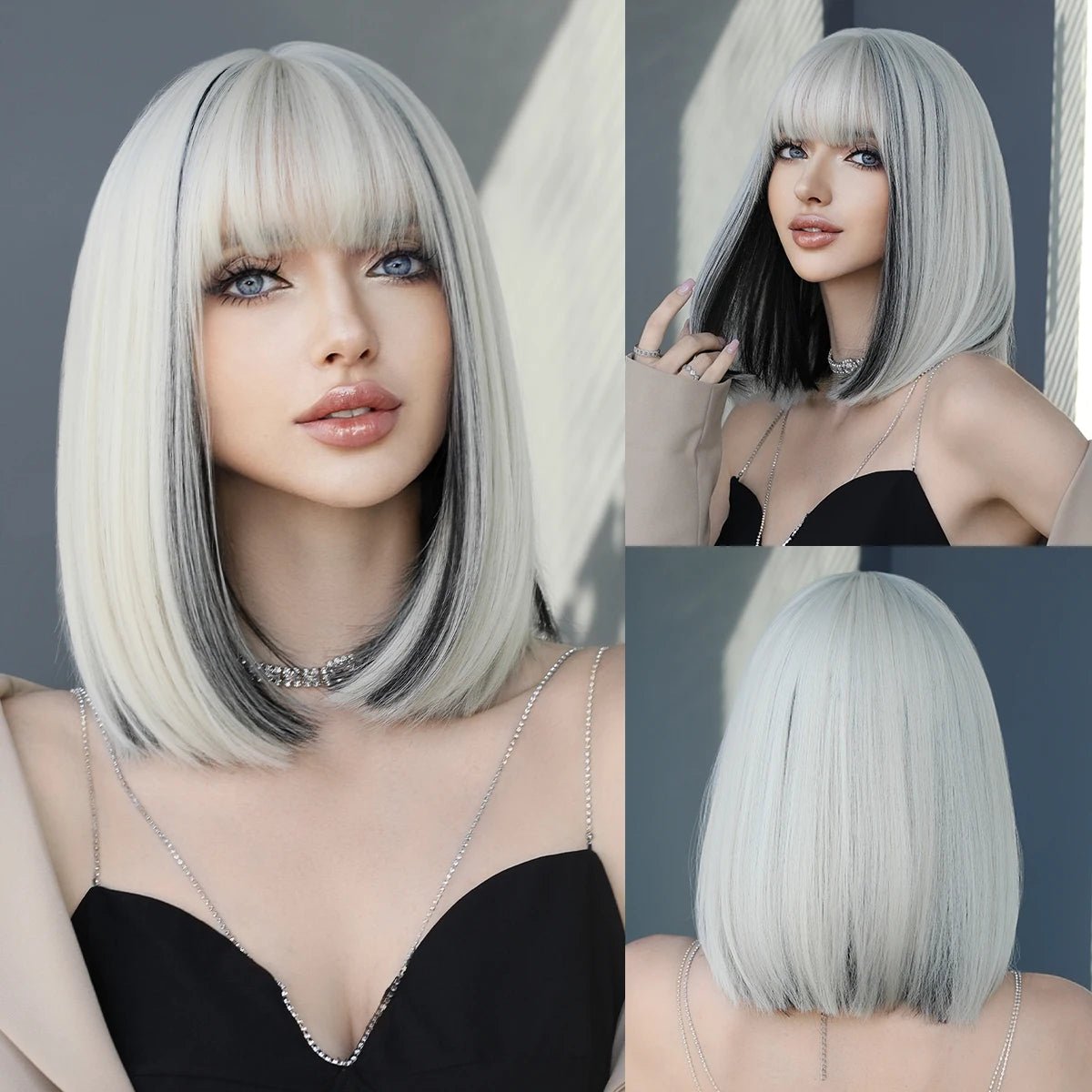 Fluffy Bob Wig with Bangs - HairNjoy