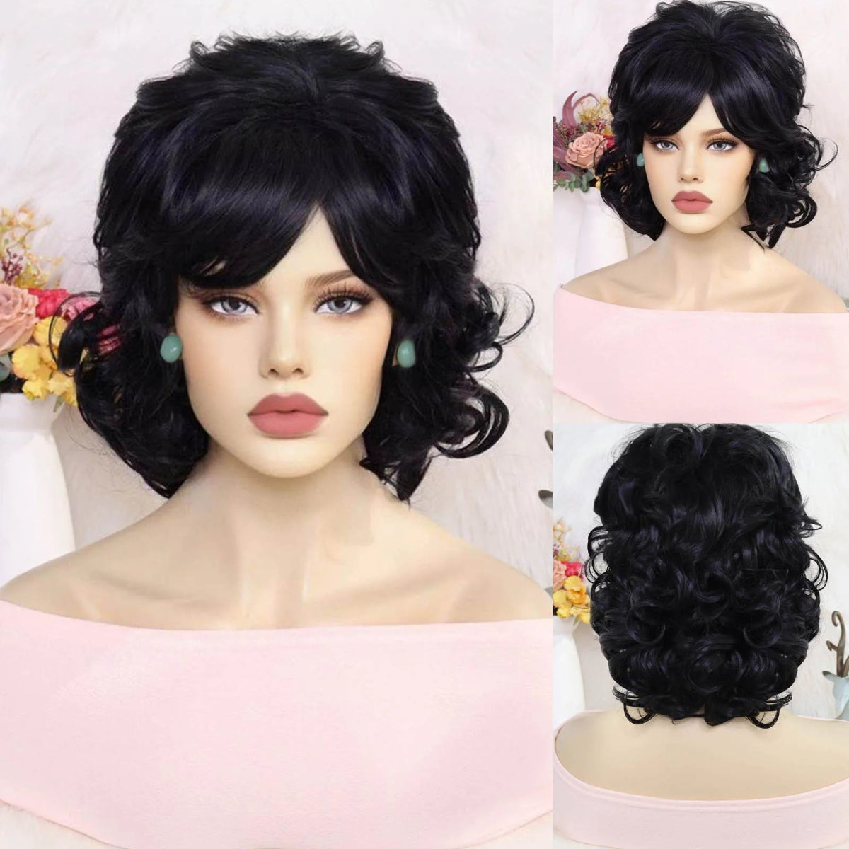 Glamorous Black Synthetic Hair Wig - HairNjoy