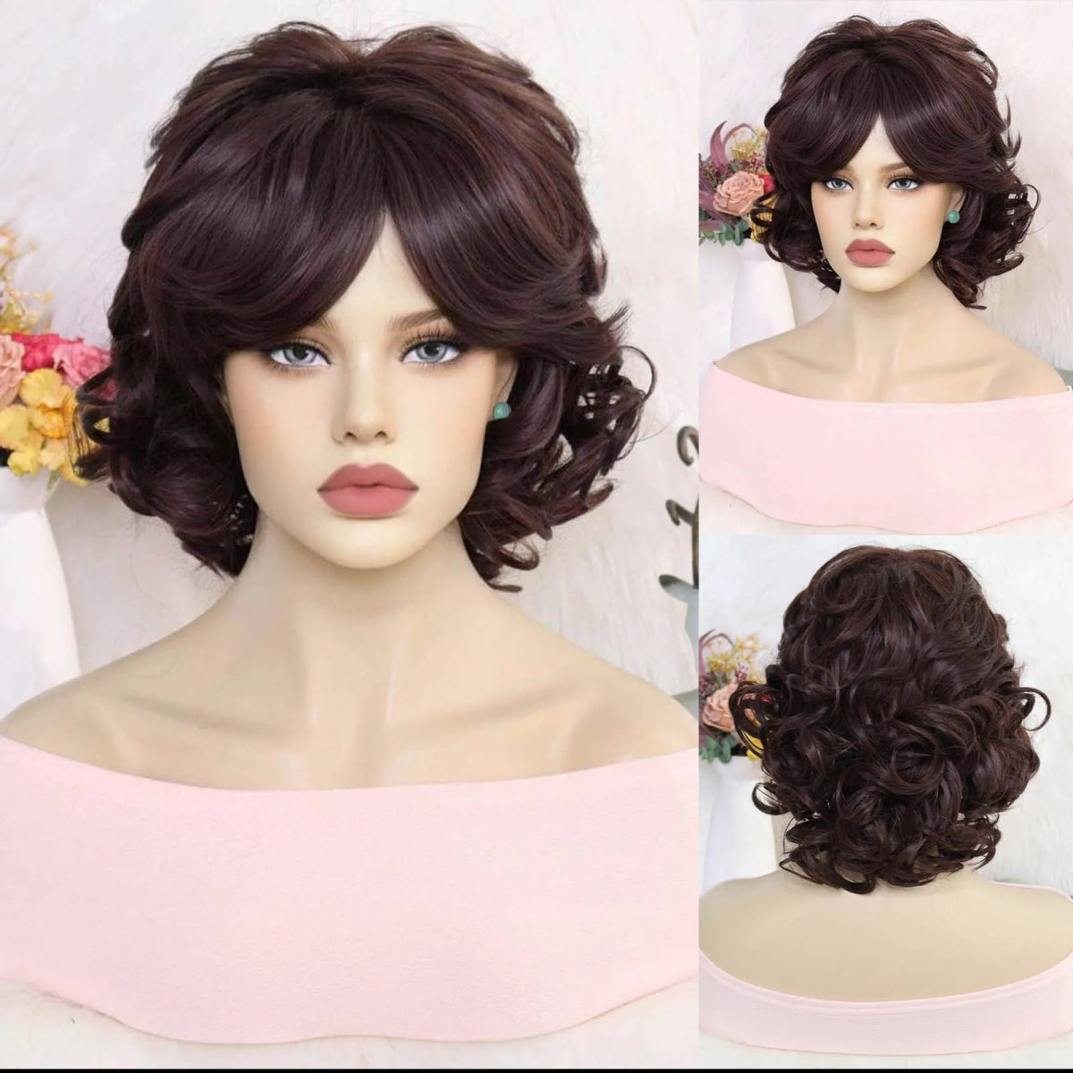Glamorous Brown Synthetic Hair Wig - HairNjoy