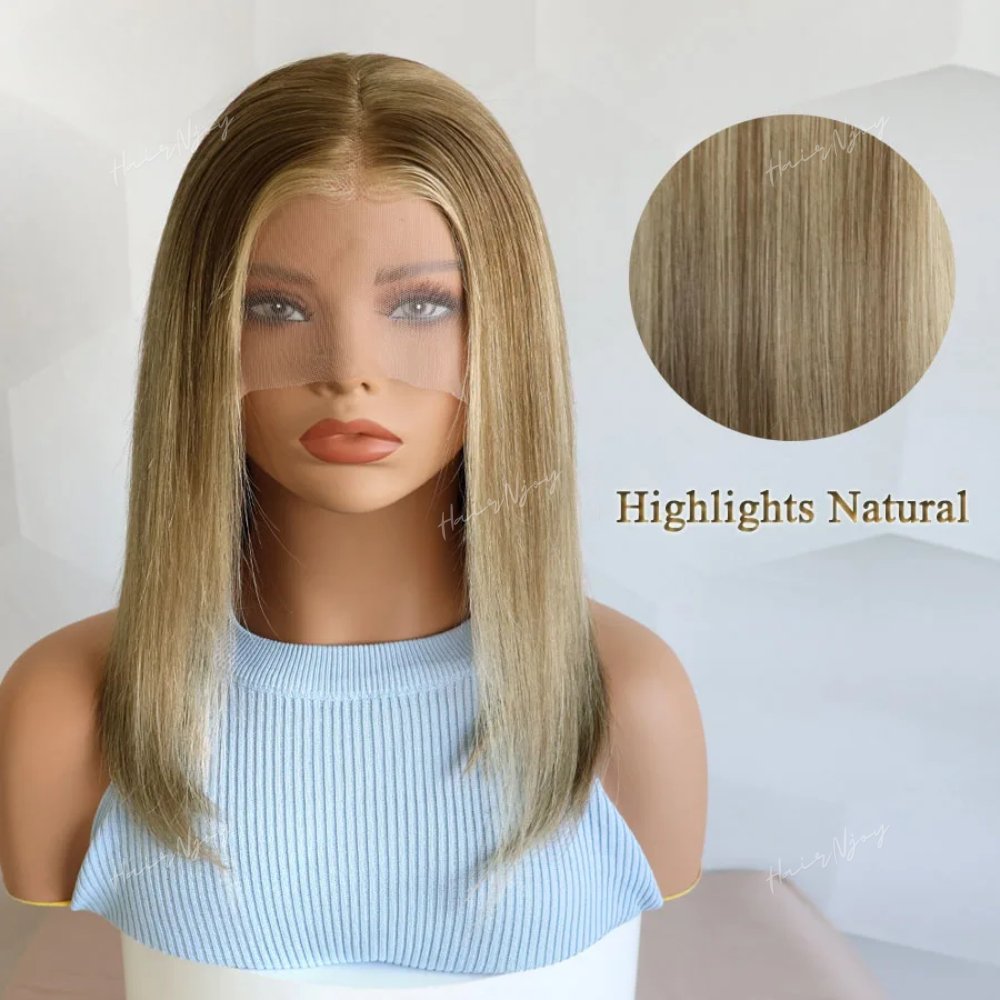 Glueless Highlight Brown Straight Wigs - HairNjoy