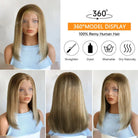 Glueless Highlight Brown Straight Wigs - HairNjoy