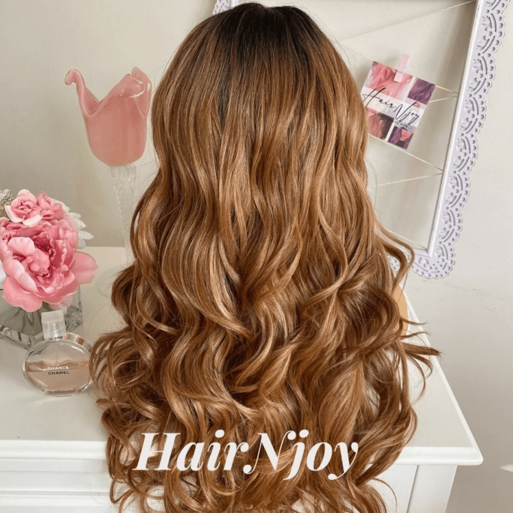Glueless Human Hair Ombre Lace Front Wig - HairNjoy