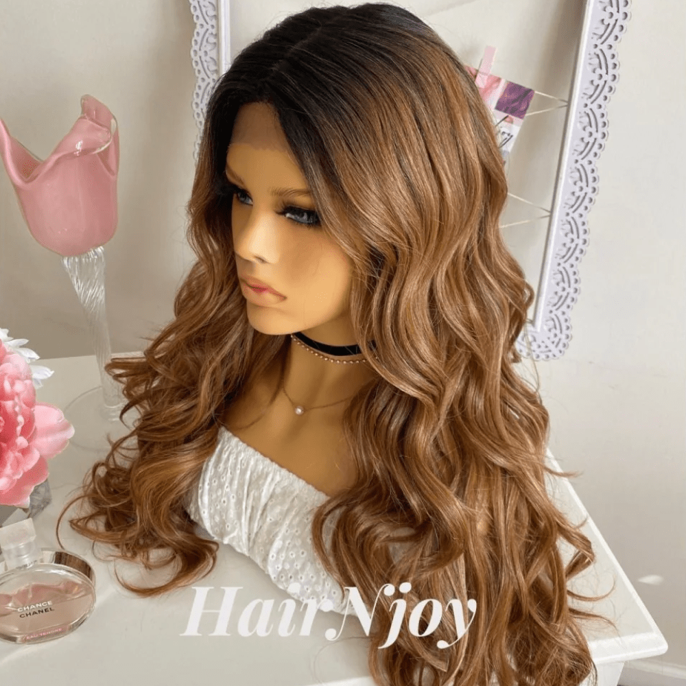 Glueless Human Hair Ombre Lace Front Wig - HairNjoy