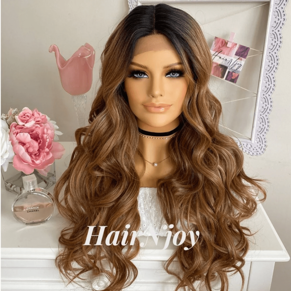 Glueless Human Hair Ombre Lace Front Wig - HairNjoy