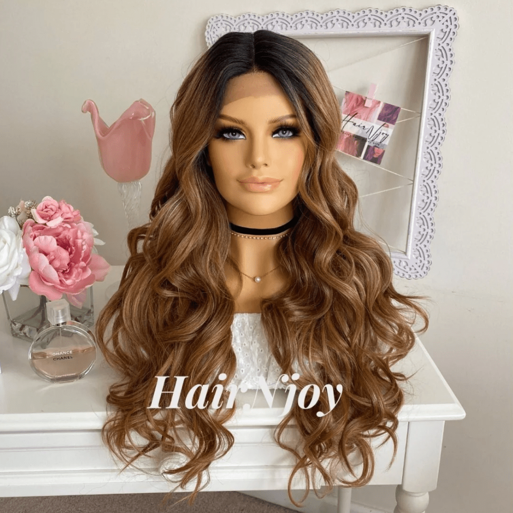 Glueless Human Hair Ombre Lace Front Wig - HairNjoy