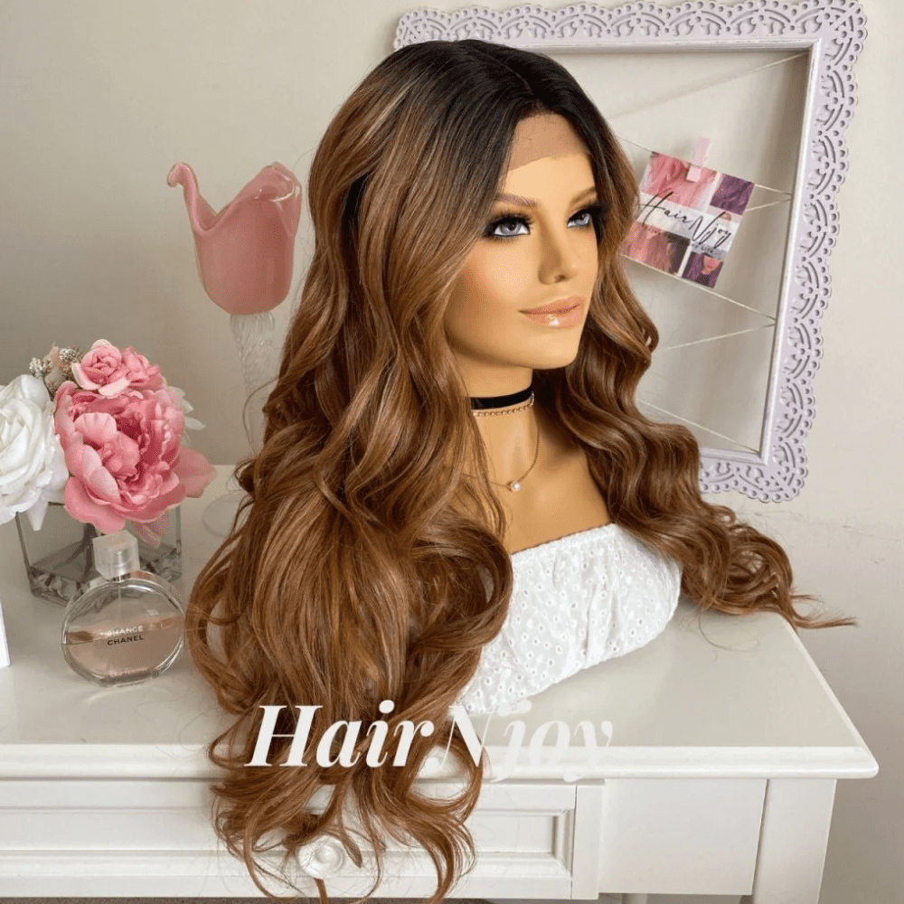 Glueless Human Hair Ombre Lace Front Wig - HairNjoy