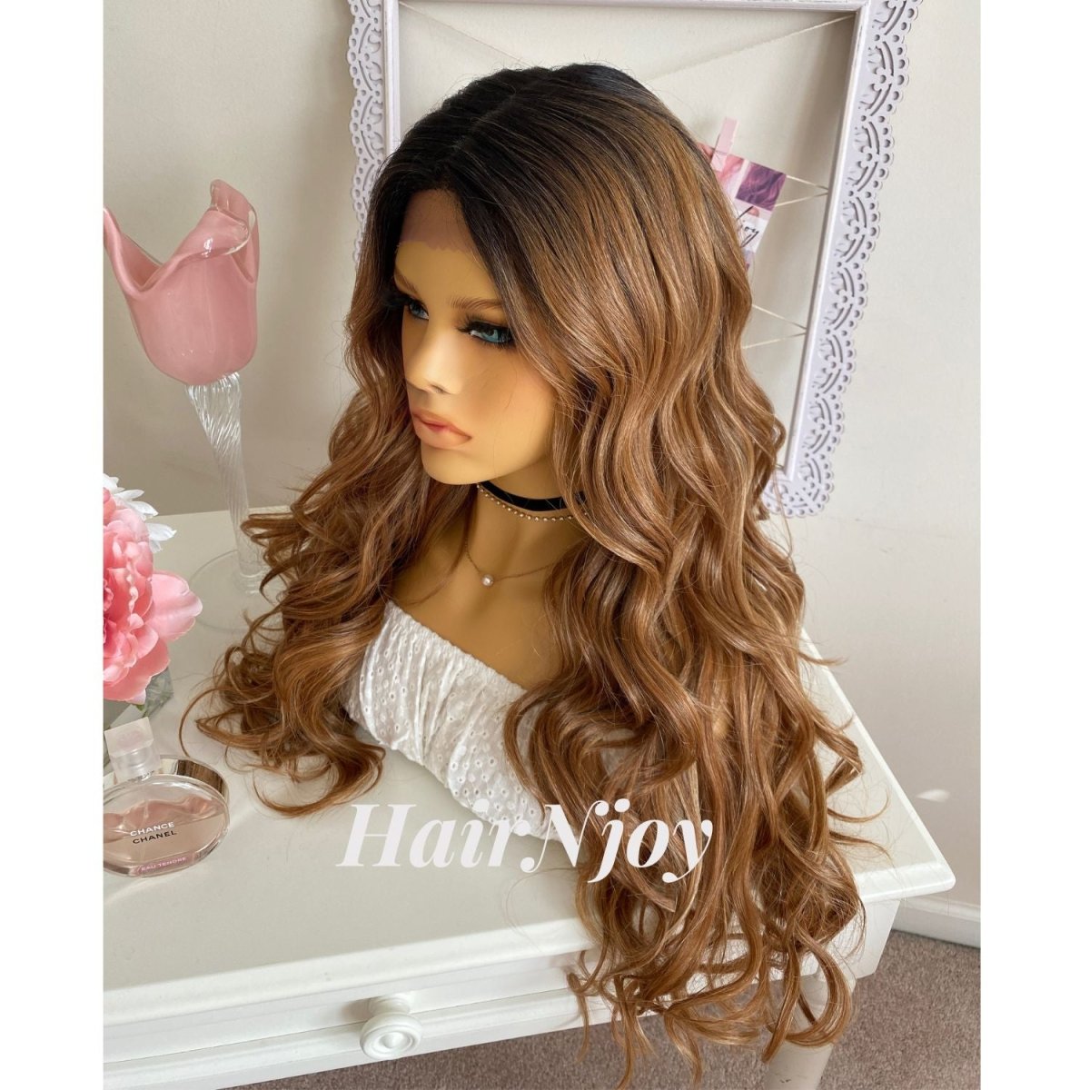 Glueless Human Hair Ombre Lace Front Wig - HairNjoy