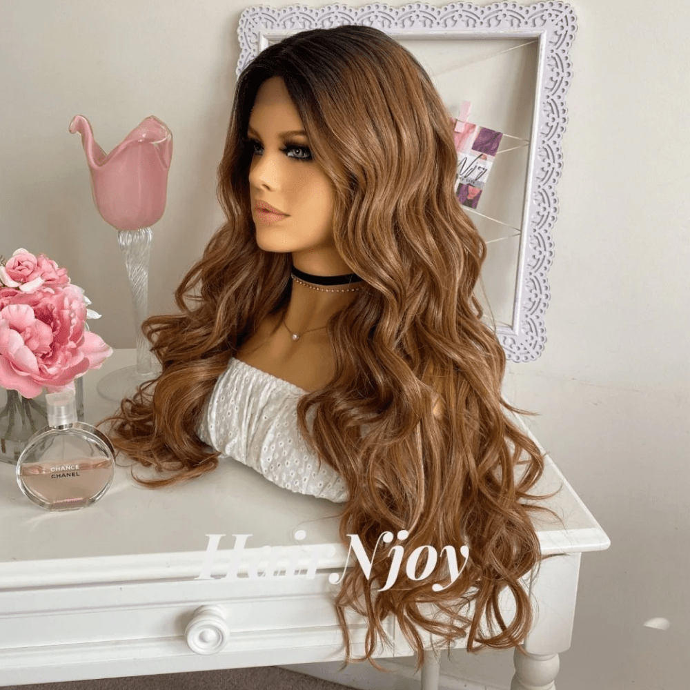 Glueless Human Hair Ombre Lace Front Wig - HairNjoy
