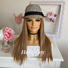 Gold Blonde Light Brown Long Straight Highlight Wig - HairNjoy
