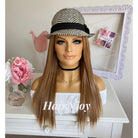Gold Blonde Light Brown Long Straight Highlight Wig - HairNjoy