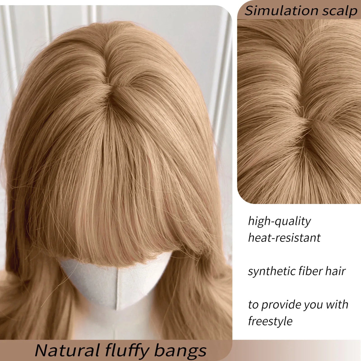 Gold Long Wavy Wig - HairNjoy