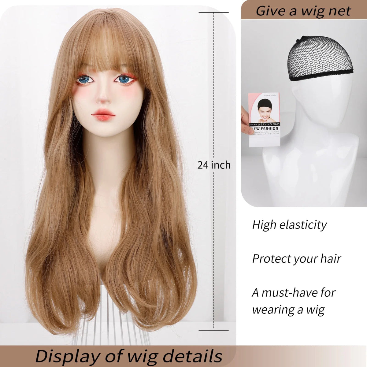 Gold Long Wavy Wig - HairNjoy