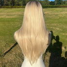 Golden Synthetic Long Straight Wig - HairNjoy