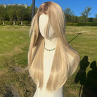 Golden Synthetic Long Straight Wig - HairNjoy