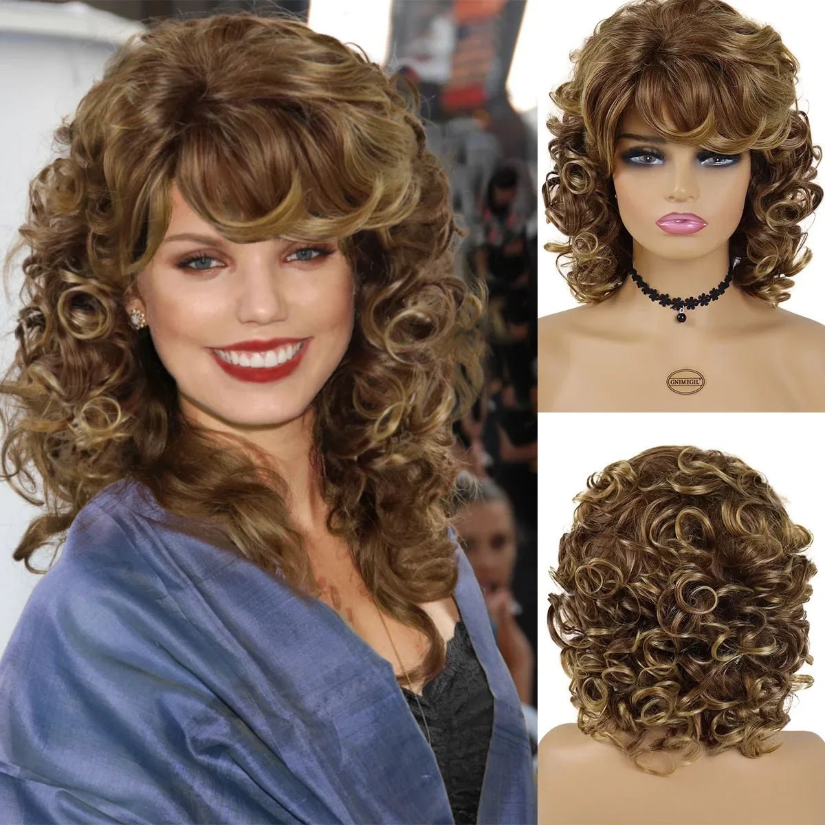 Graceful Glamour: Highlight Brown Wig - HairNjoy