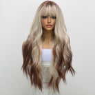 Gradient White Brown Long Wig - HairNjoy