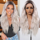 Gray White Highlight Lace Wig - HairNjoy