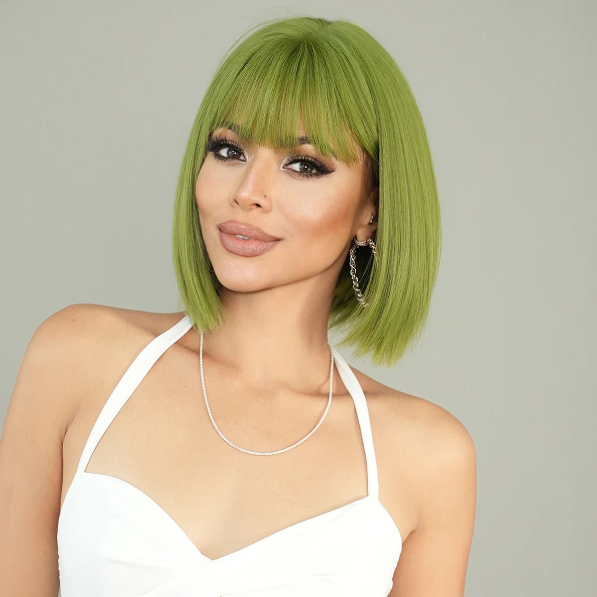 Green Short Bob Wig - HairNjoy