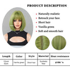 Green Short Bob Wig - HairNjoy