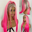 Grey Ombre Pink Human Hair Wig - HairNjoy