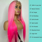 Grey Ombre Pink Human Hair Wig - HairNjoy