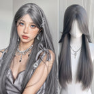 Grey Straight Heat - Resistant Wig - HairNjoy