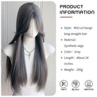 Grey Straight Heat - Resistant Wig - HairNjoy