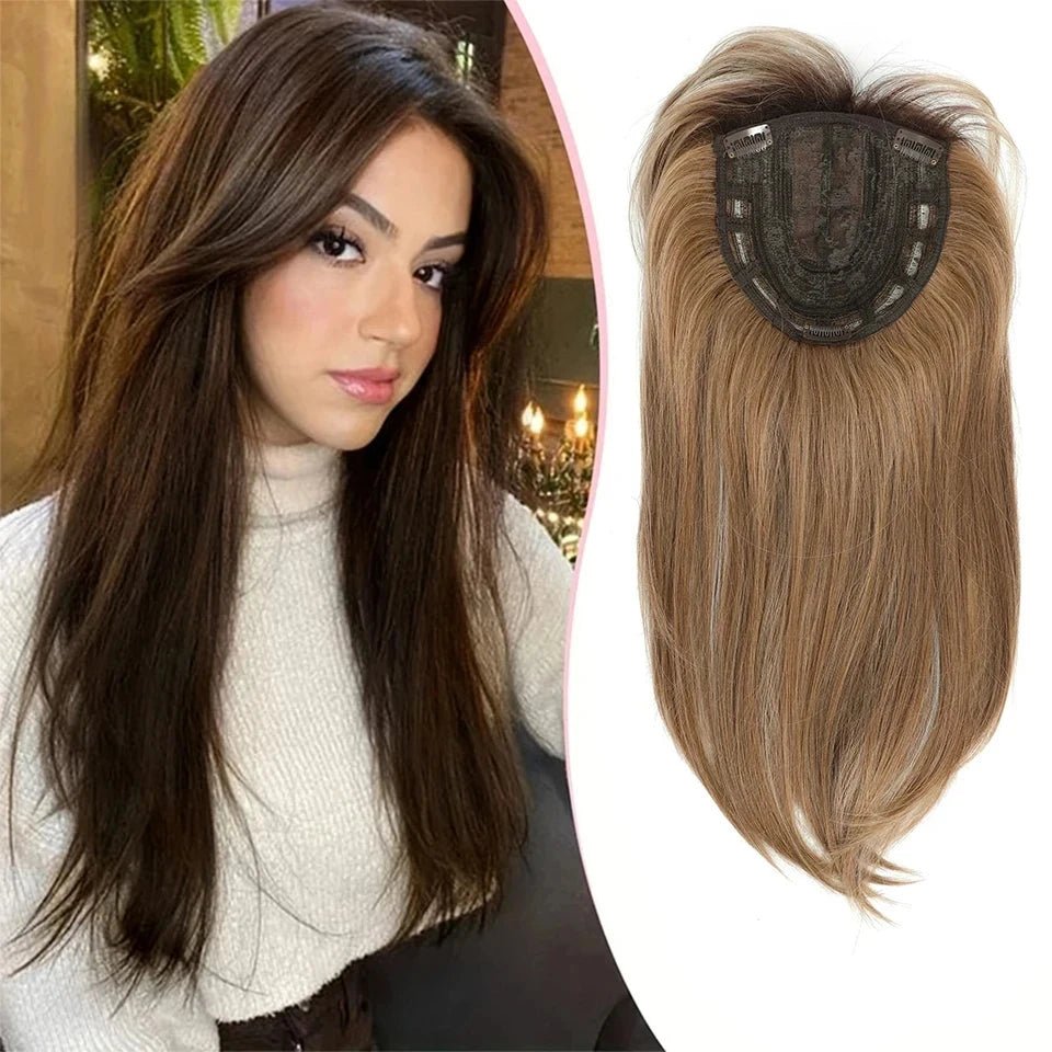 Hair Topper with Middle Part Bangs Clip - In Extension - HairNjoy