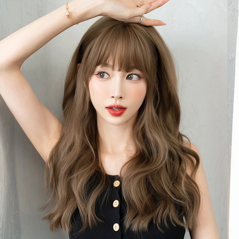 High - Density Synthetic Wig with Bangs - HairNjoy