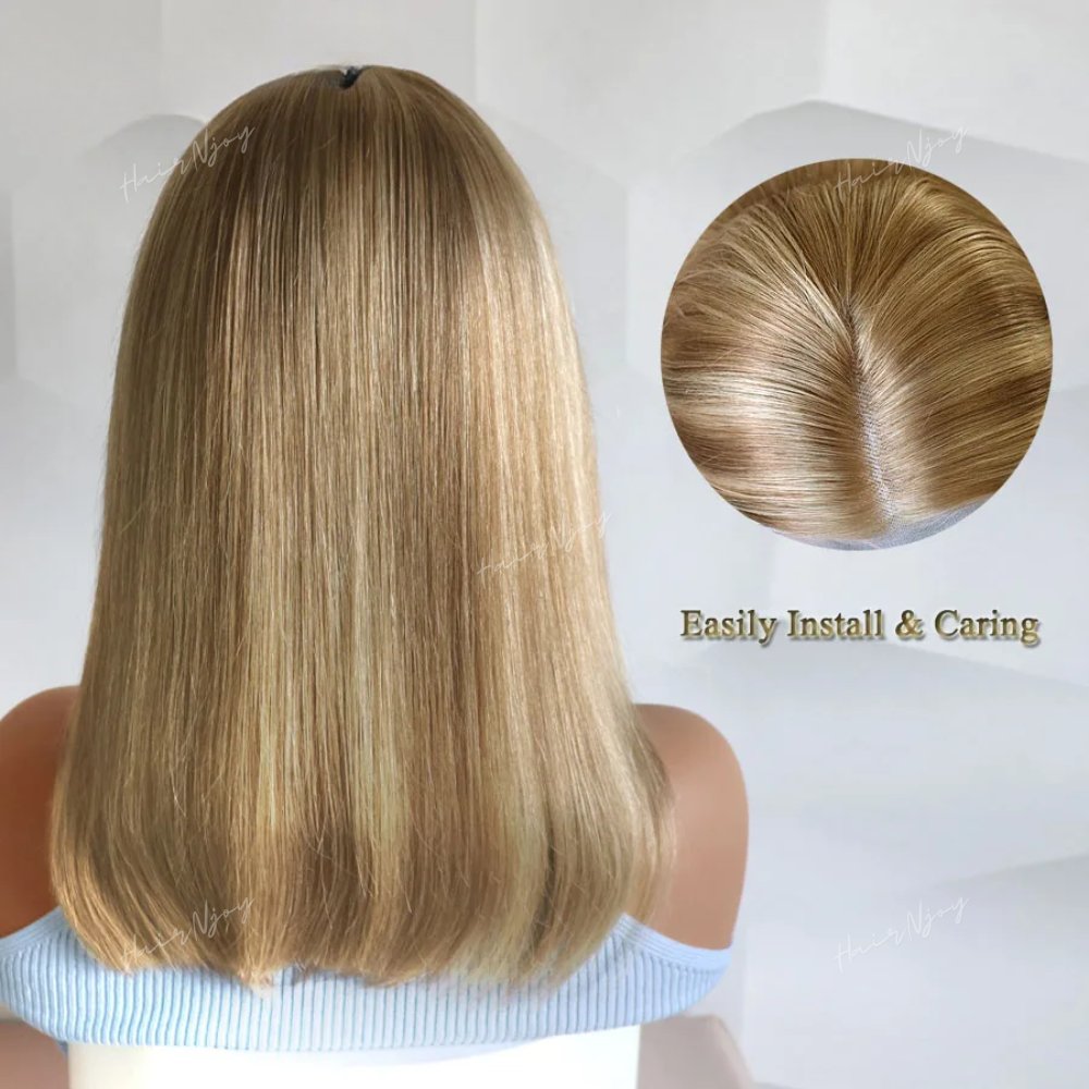 Highlight Ash Blonde Remy Hair Wigs - HairNjoy