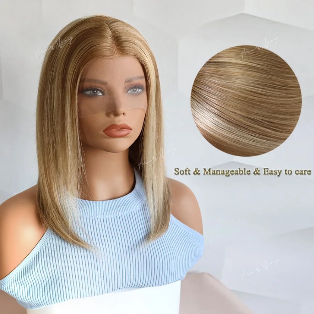 Highlight Ash Blonde Remy Hair Wigs - HairNjoy