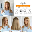 Highlight Ash Blonde Remy Hair Wigs - HairNjoy