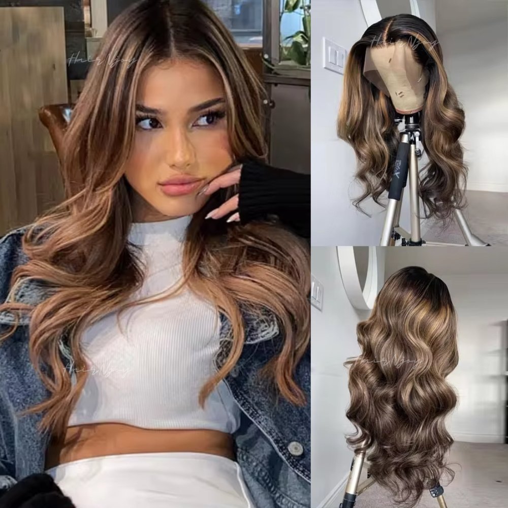 Highlight Brown Body Wave Wig - HairNjoy