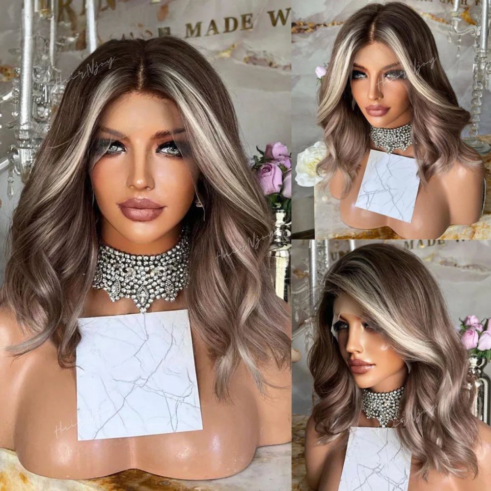 Highlight Brown Lace Front Wigs - HairNjoy