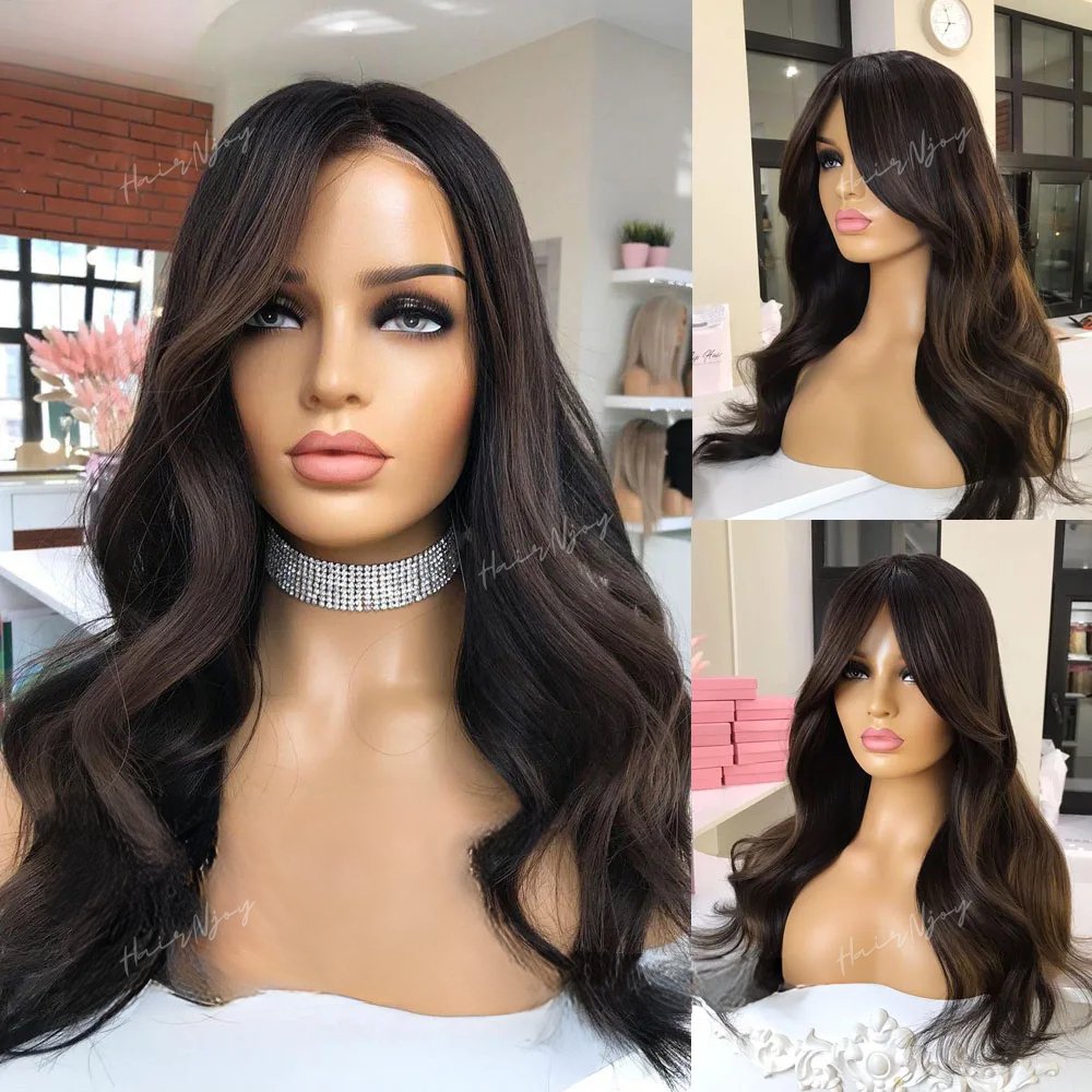 Highlight Dark Brown Remy Wigs - HairNjoy